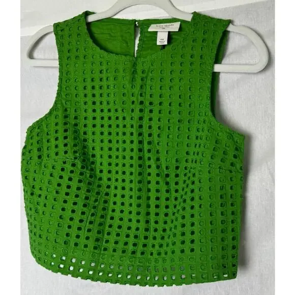 NWT GREEN Kate Spade New York x Target Women's Eyelet Shell Tank Top XXS - Picture 8 of 14